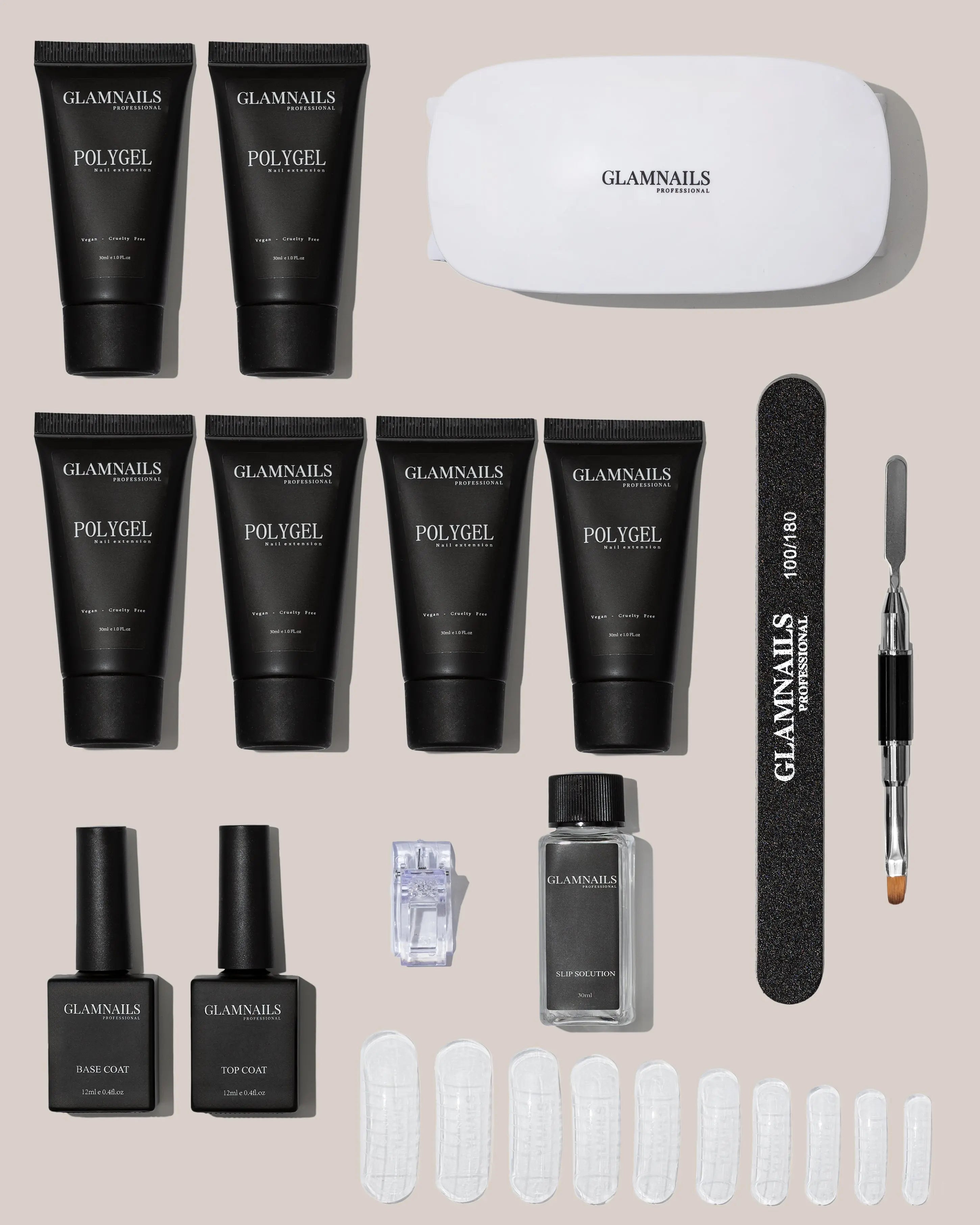 Glamnailsprofessional Sundhed & skønhed > Neglepleje > Neglegel Polygel Startersæt | 3+3 gratis farver