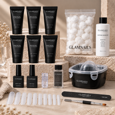 Polygel-startersæt | 3+3 gratis farver fra Glamnailsprofessional