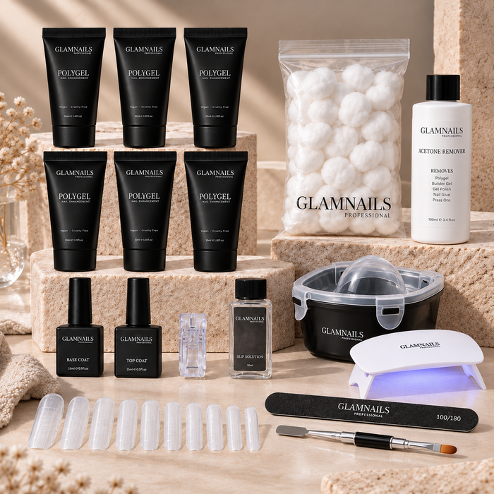 Polygel-startersæt | 3+3 gratis farver fra Glamnailsprofessional