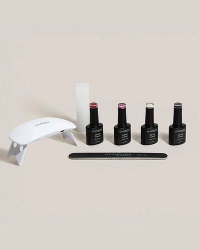 Glamnailsprofessional Sundhed og skønhed > Neglepleje > Neglegel 3-i-1 One Step Gellak Premium Starter Sæt | 2+2 gratis farver